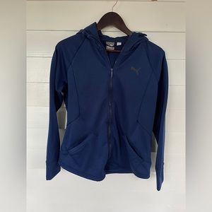 Navy Blue Puma Athletic Wear Hooded Jacket
